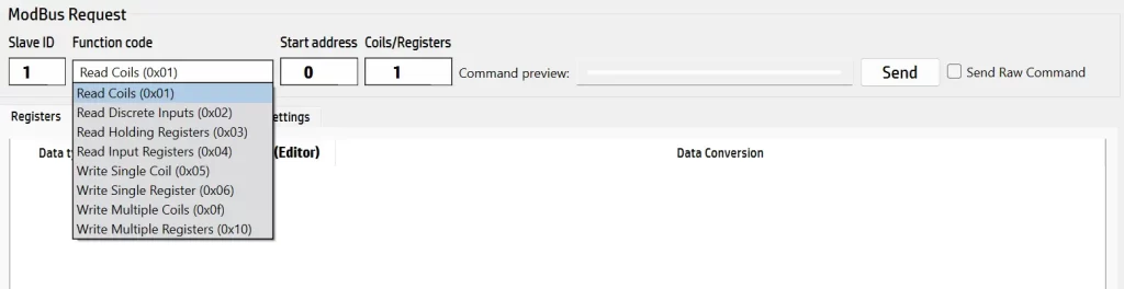 SerialTool ModBus Commands