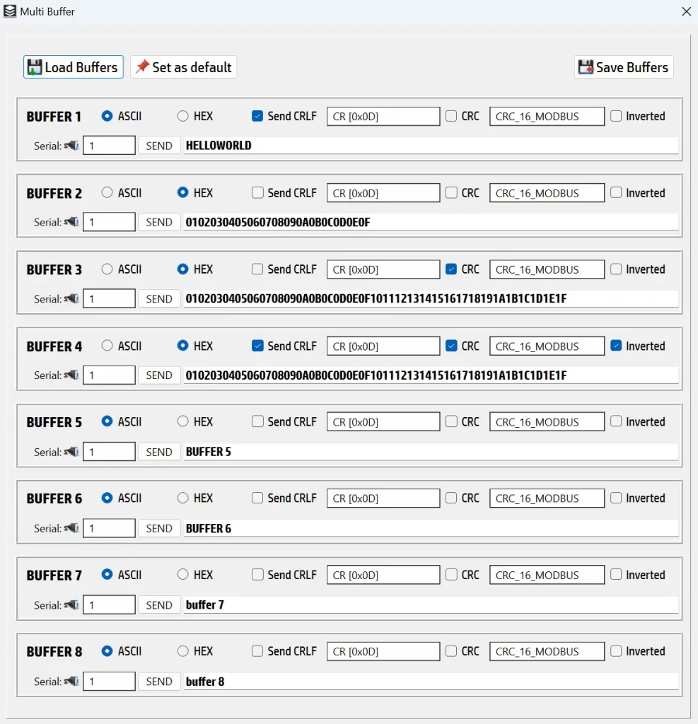 Serilal Port Multiple Buffer Sending