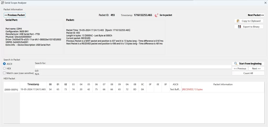 SerialTool Sperial Port Oscilloscope Packets View